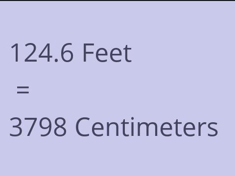 124.6 FEET TO CM