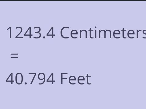 1243.4 CM TO FEET