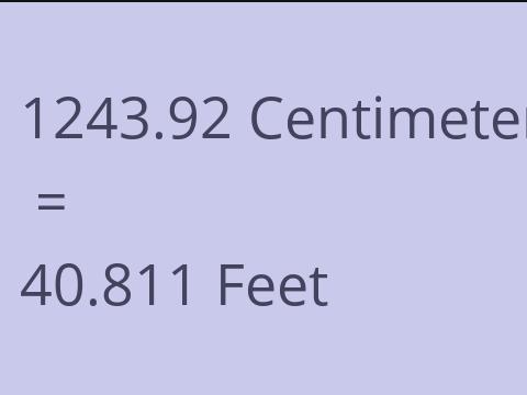 1243.92 CM TO FEET