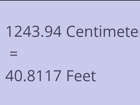 1243.94 CM TO FEET