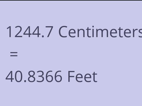 1244.7 CM TO FEET