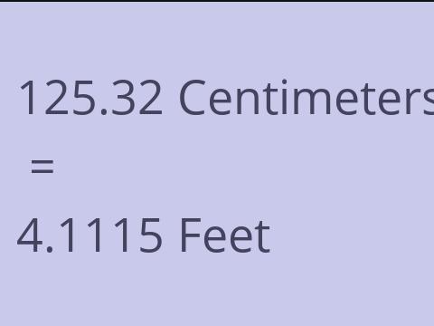 125.32 CM TO FEET