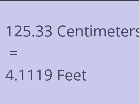 125.33 CM TO FEET