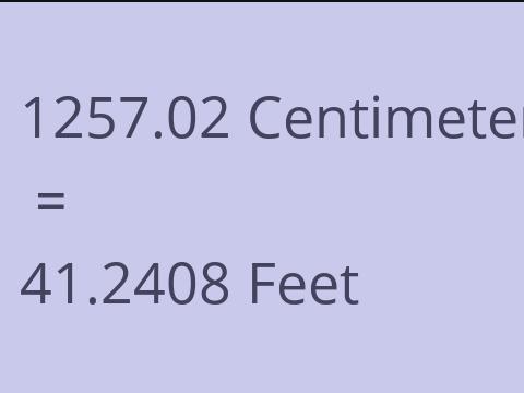 1257.02 CM TO FEET