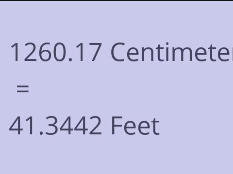 1260.17 CM TO FEET