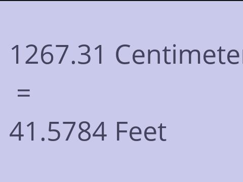 1267.31 CM TO FEET