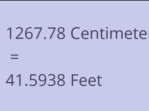 1267.78 CM TO FEET