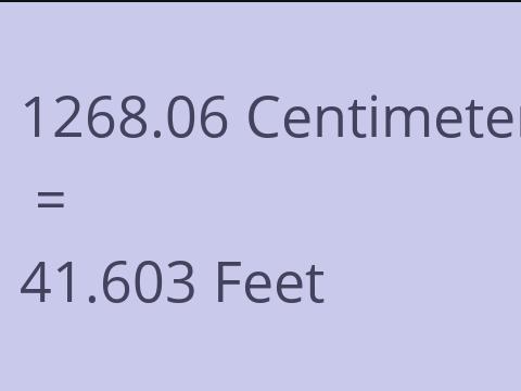 1268.06 CM TO FEET