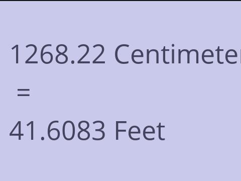 1268.22 CM TO FEET