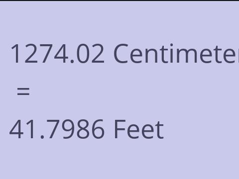 1274.02 CM TO FEET