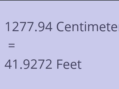 1277.94 CM TO FEET