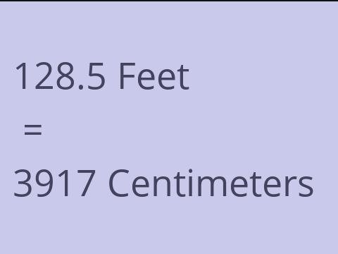 128.5 FEET TO CM