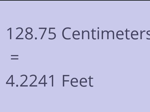 128.75 CM TO FEET