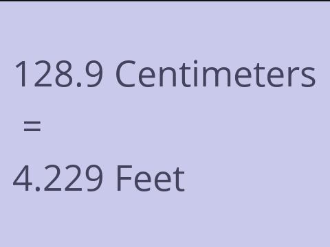 128.9 CM TO FEET