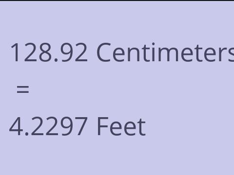 128.92 CM TO FEET