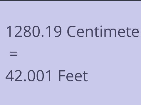 1280.19 CM TO FEET