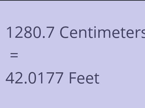 1280.7 CM TO FEET