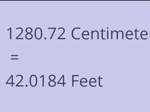 1280.72 CM TO FEET