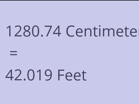 1280.74 CM TO FEET