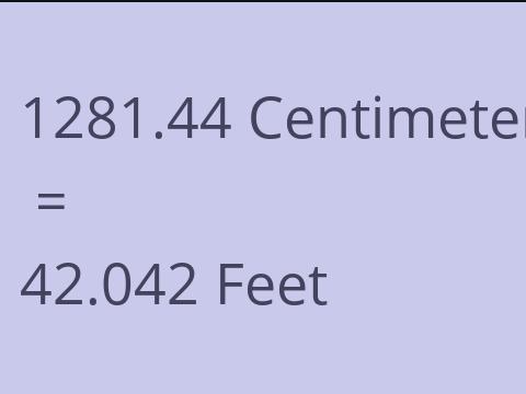 1281.44 CM TO FEET