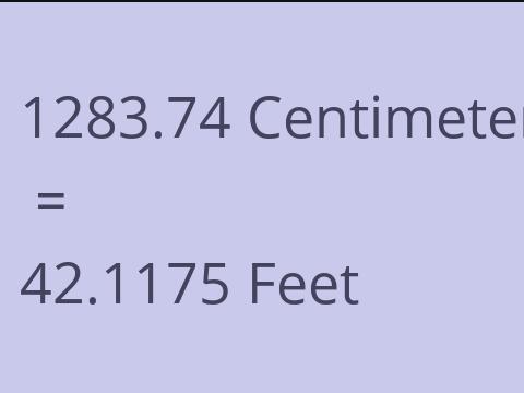 1283.74 CM TO FEET