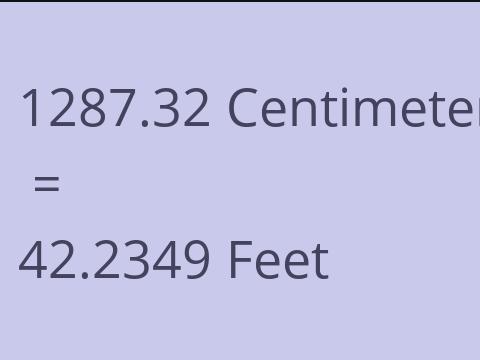 1287.32 CM TO FEET