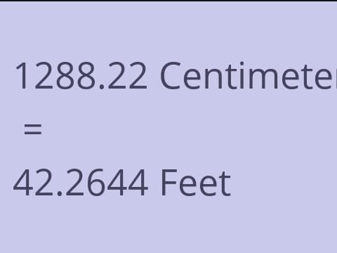 1288.22 CM TO FEET