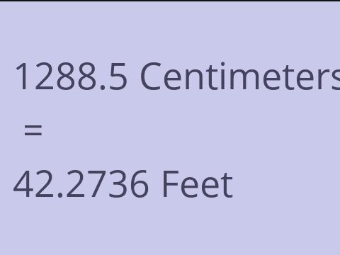 1288.5 CM TO FEET