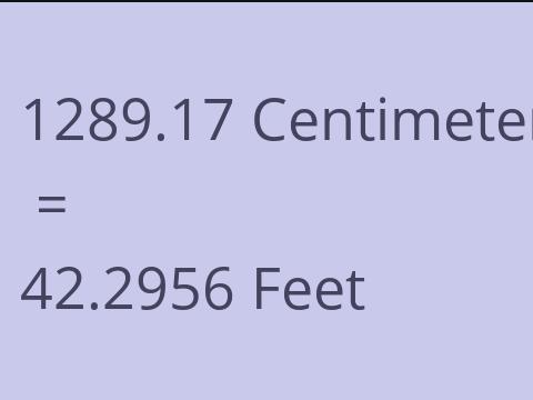 1289.17 CM TO FEET