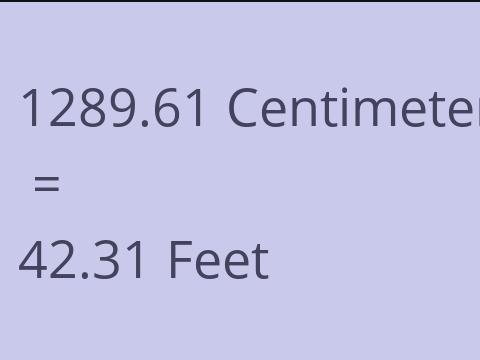 1289.61 CM TO FEET