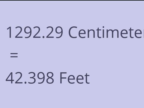 1292.29 CM TO FEET