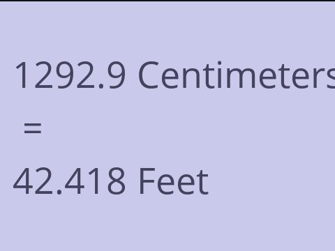 1292.9 CM TO FEET