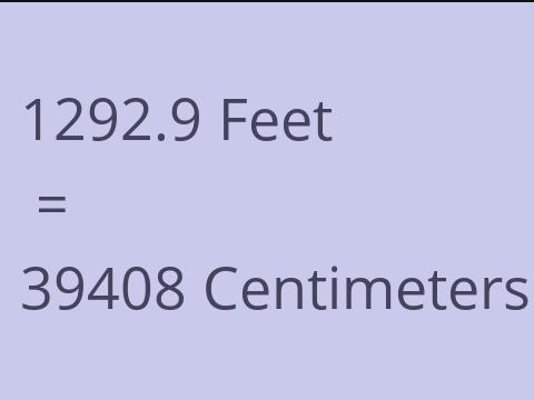 1292.9 FEET TO CM