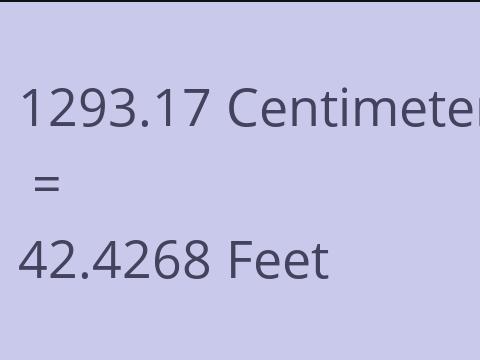 1293.17 CM TO FEET