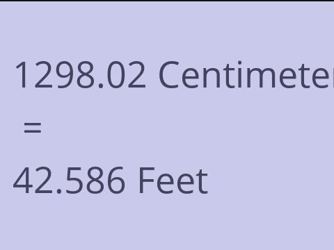 1298.02 CM TO FEET