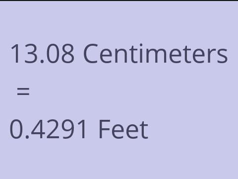 13.08 CM TO FEET