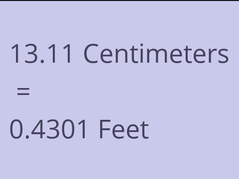 13.11 CM TO FEET