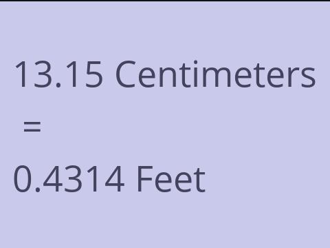 13.15 CM TO FEET