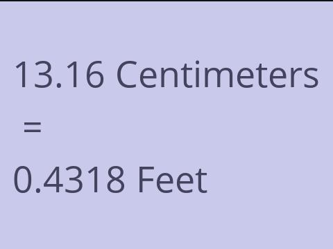 13.16 CM TO FEET