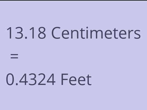 13.18 CM TO FEET