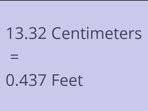 13.32 CM TO FEET