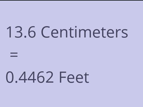 13.6 CM TO FEET