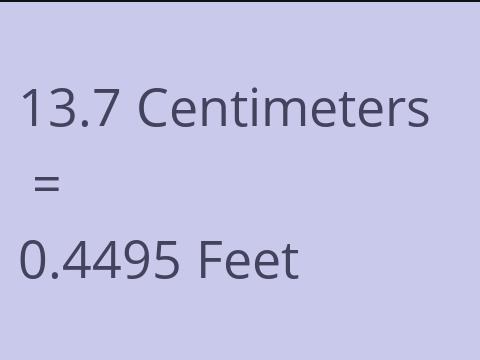 13.7 CM TO FEET