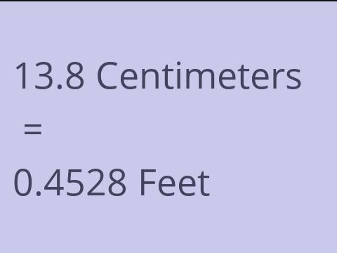 13.8 CM TO FEET