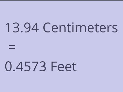 13.94 CM TO FEET