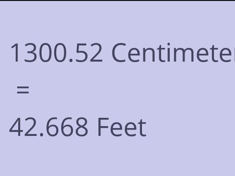 1300.52 CM TO FEET