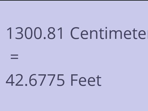 1300.81 CM TO FEET