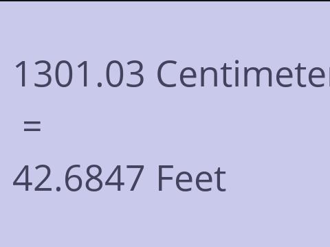 1301.03 CM TO FEET