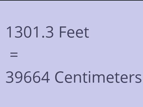 1301.3 FEET TO CM