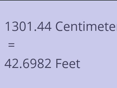 1301.44 CM TO FEET